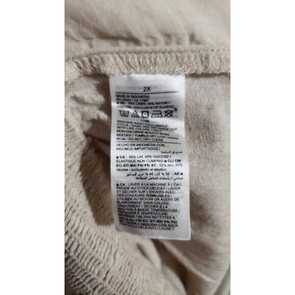 Old Navy Plus Size 2X Fit & Flare Natural Color Cami Jumpsuit Linen Blend - Picture 8 of 9